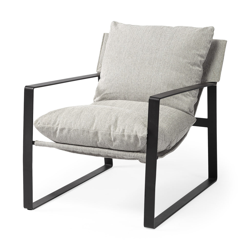 Ash Gray And Black Metal Sling Chair - 99fab 