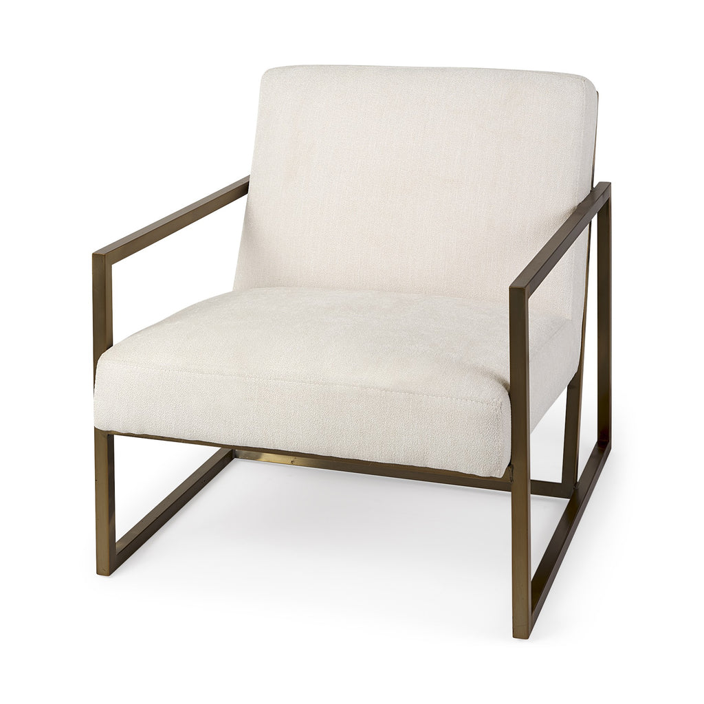 Geo Modern Cream And Gold Accent Or Side Chair - 99fab 