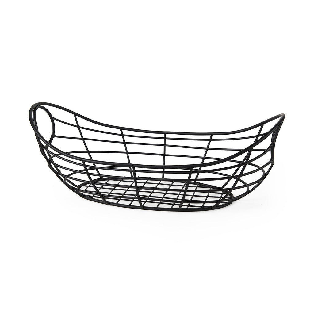 Black Metal Boat Shaped Basket - 99fab 