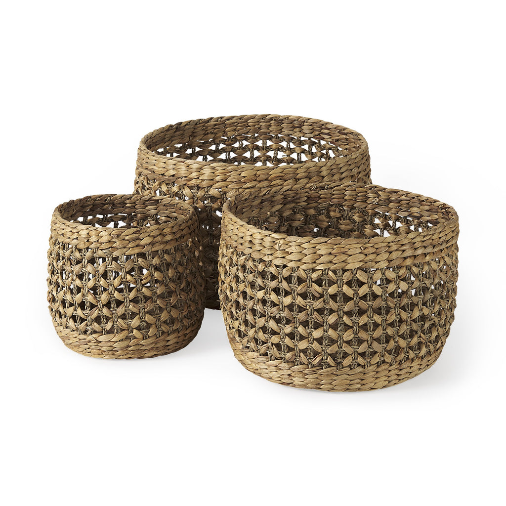 Set Of Three Round Wicker Baskets - 99fab 