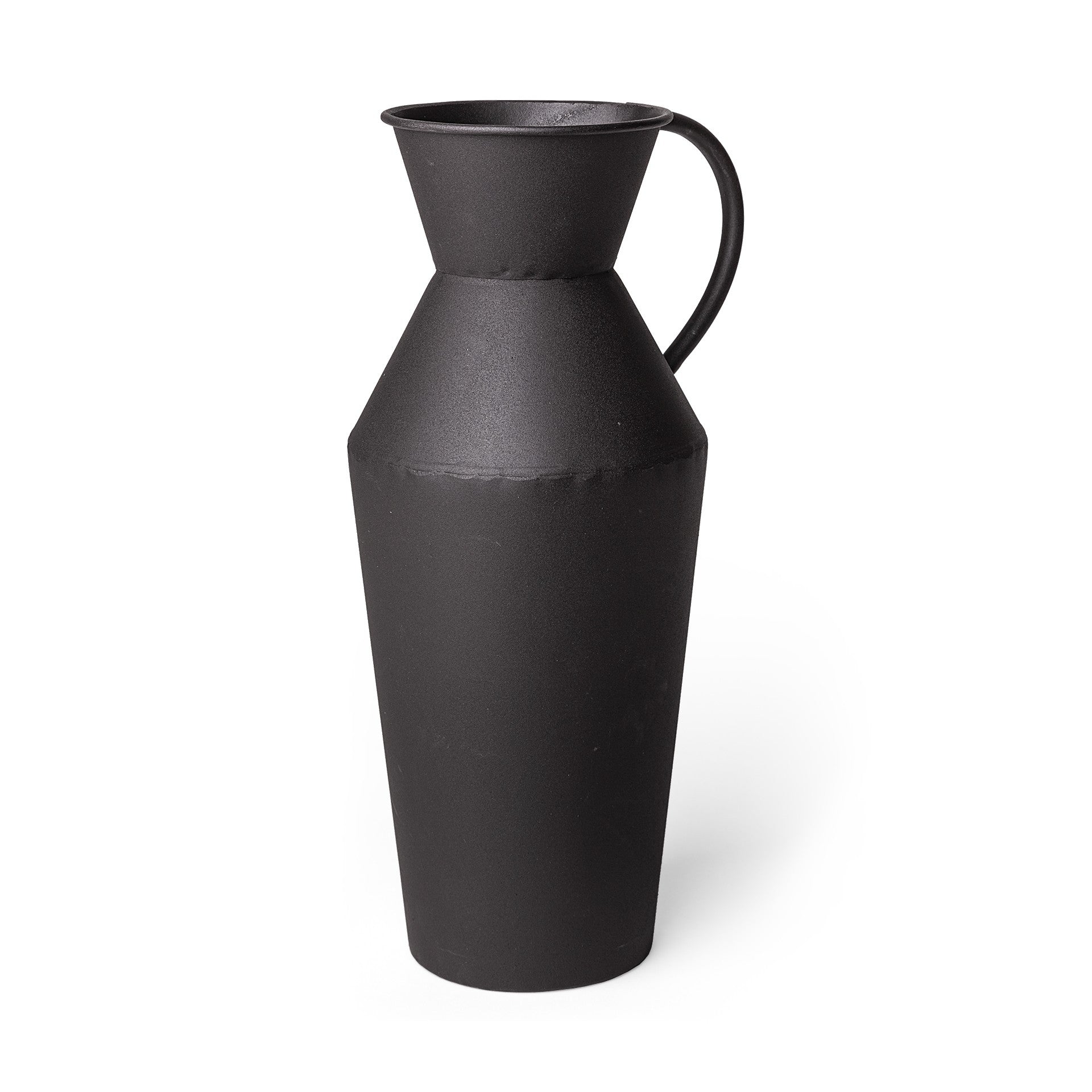 Rustic Narrow Black Metal Decorative Jug