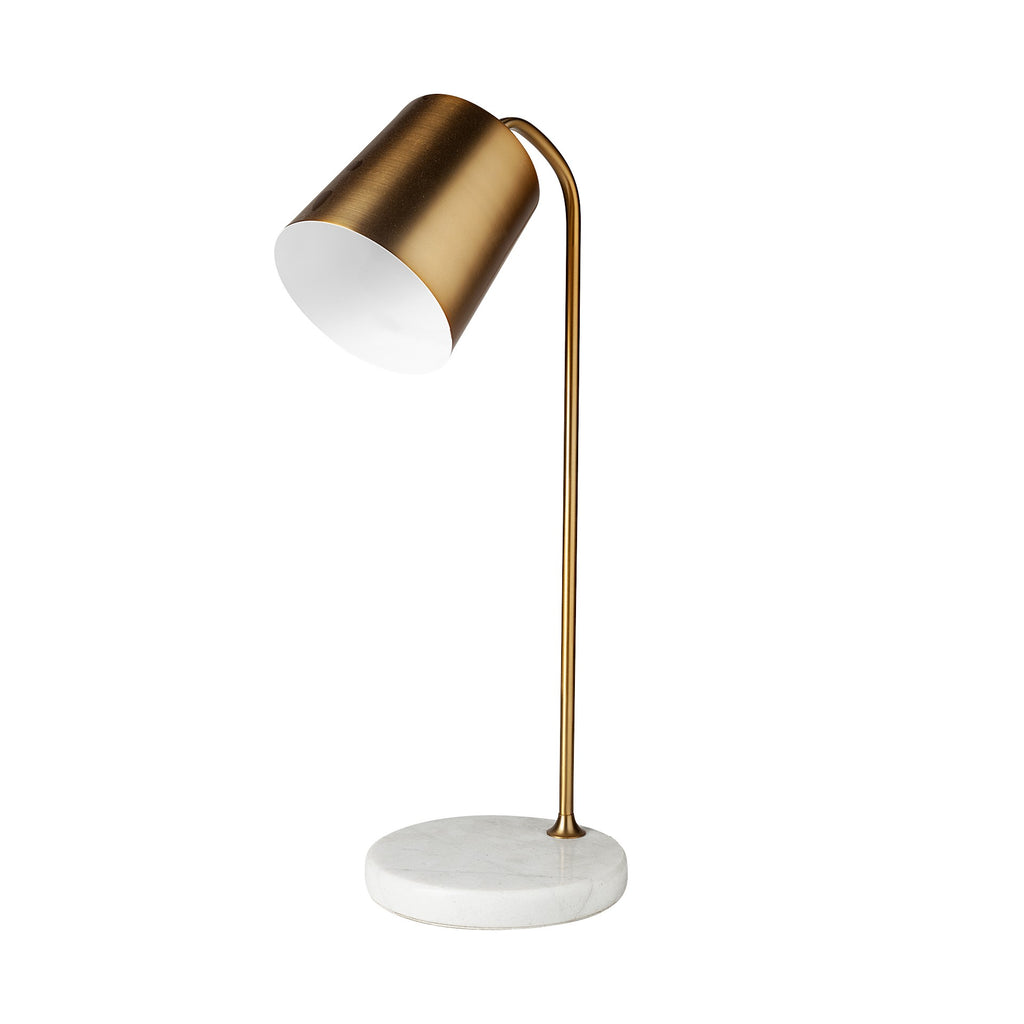 Gold Metallic Desk Or Table Lamp With Marble Base - 99fab 