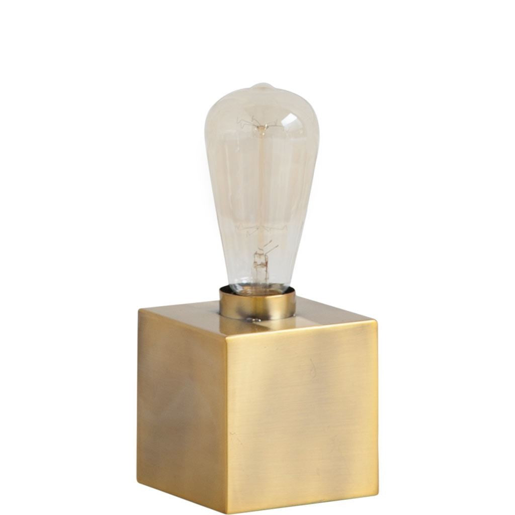 Gold Square Exposed Bulb Table Or Desk Lamp - 99fab 