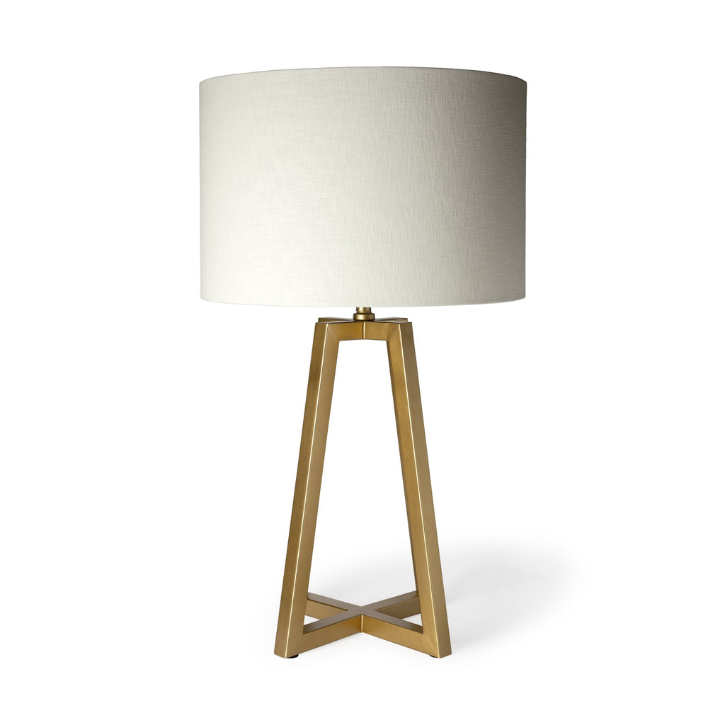 Metallic Gold Tone Geometric Table Lamp - 99fab 