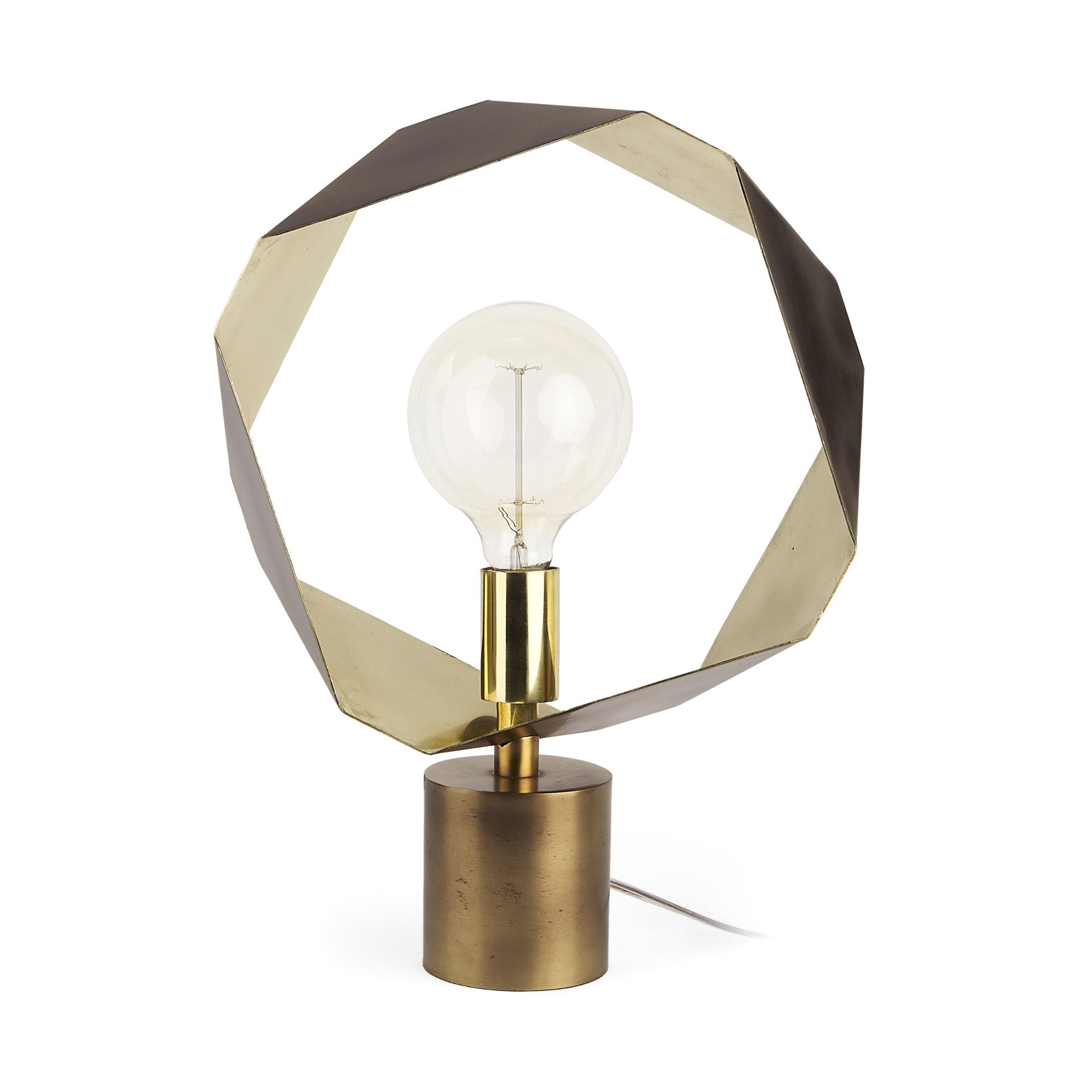 Golden Geometric Halo Table Or Desk Lamp