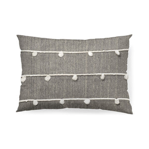 Dark Blue And Beige Lumbar Accent Pillow Cover