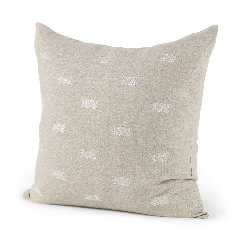 Canvas Beige And White Square Accent Pillow Cover - 99fab 