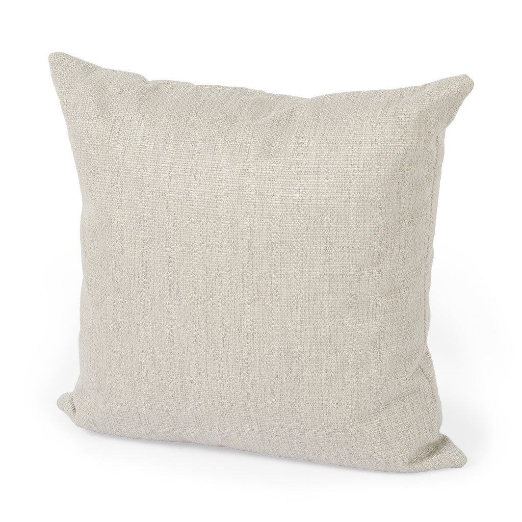 Neutral Sand Basket Weave Accent Throw Pillow - 99fab 