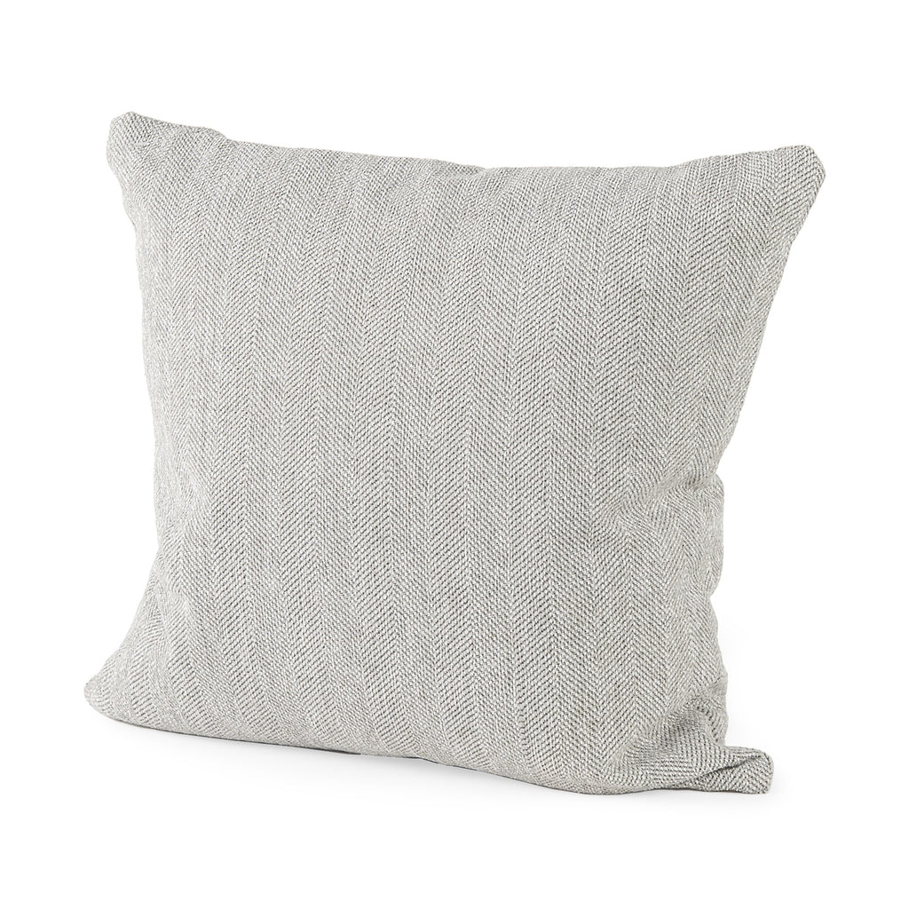 Ash Gray Basket Weave Accent Throw Pillow - 99fab 