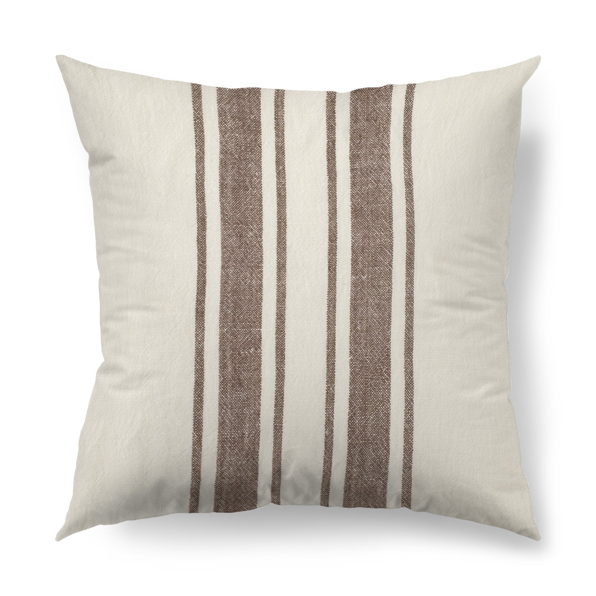 Off White Pillow Cover With Brown Stripes