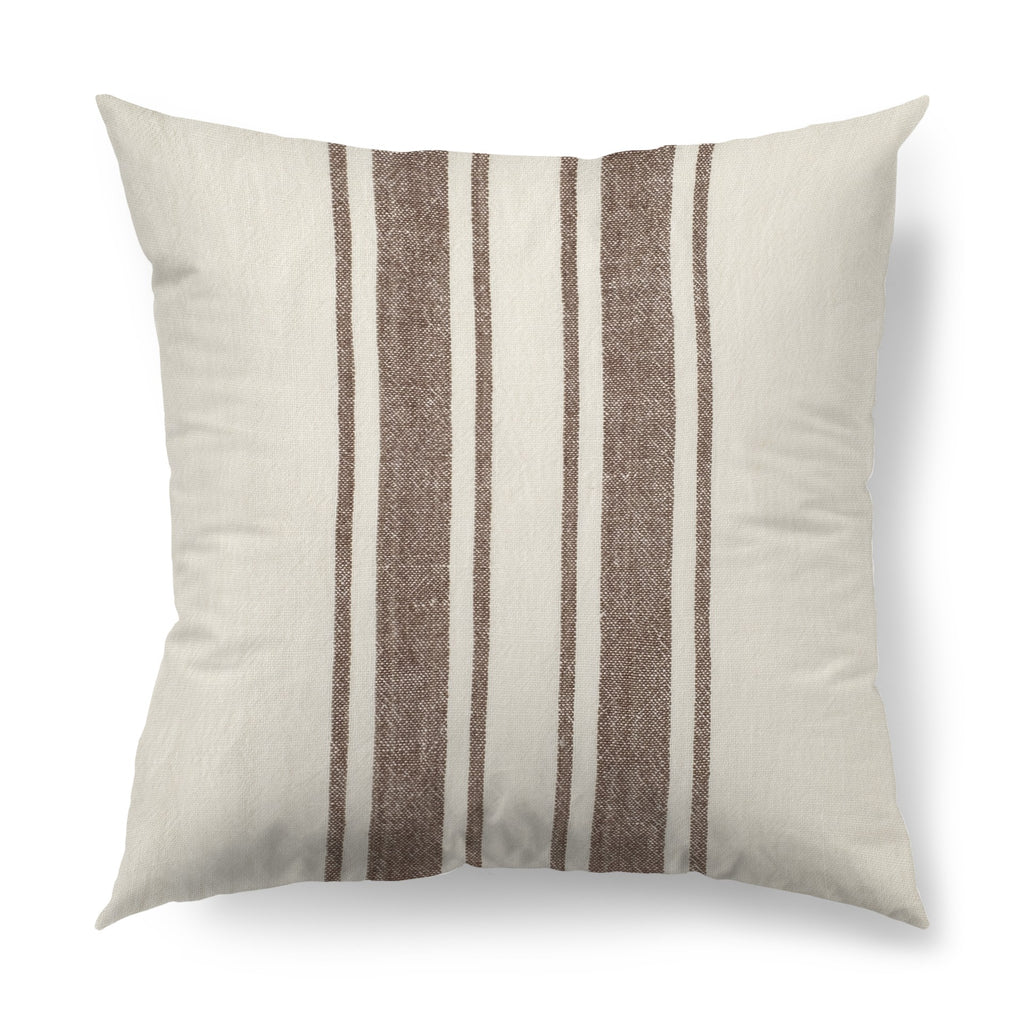 Off White Pillow Cover With Brown Stripes - 99fab 