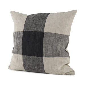 Beige And Black Plaid Pattern Throw Pillow Cover