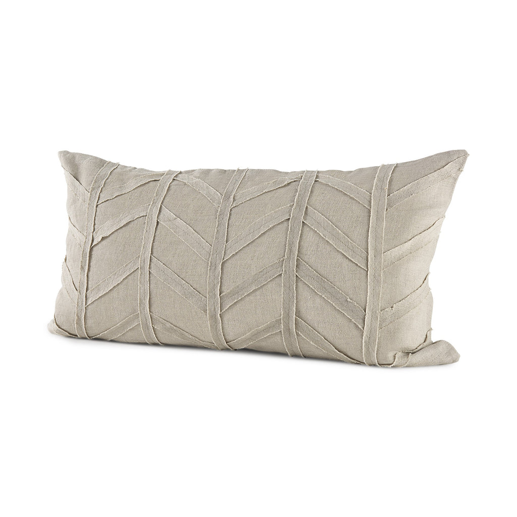 Light Gray Chevron Textured Lumbar Pillow Cover - 99fab 