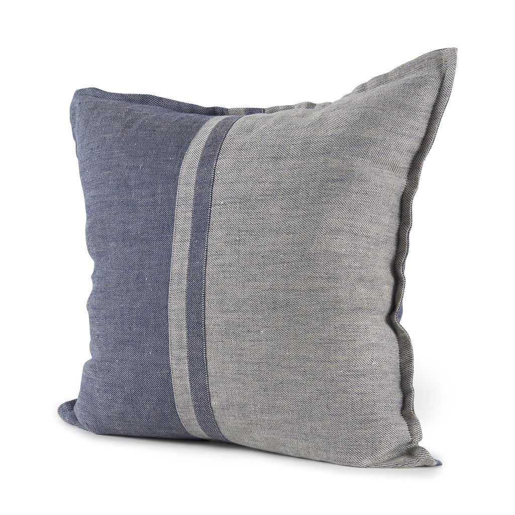 Gray And Blue Color Block Pillow Cover - 99fab 