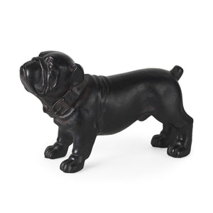 Black Resin Bulldog Sculpture