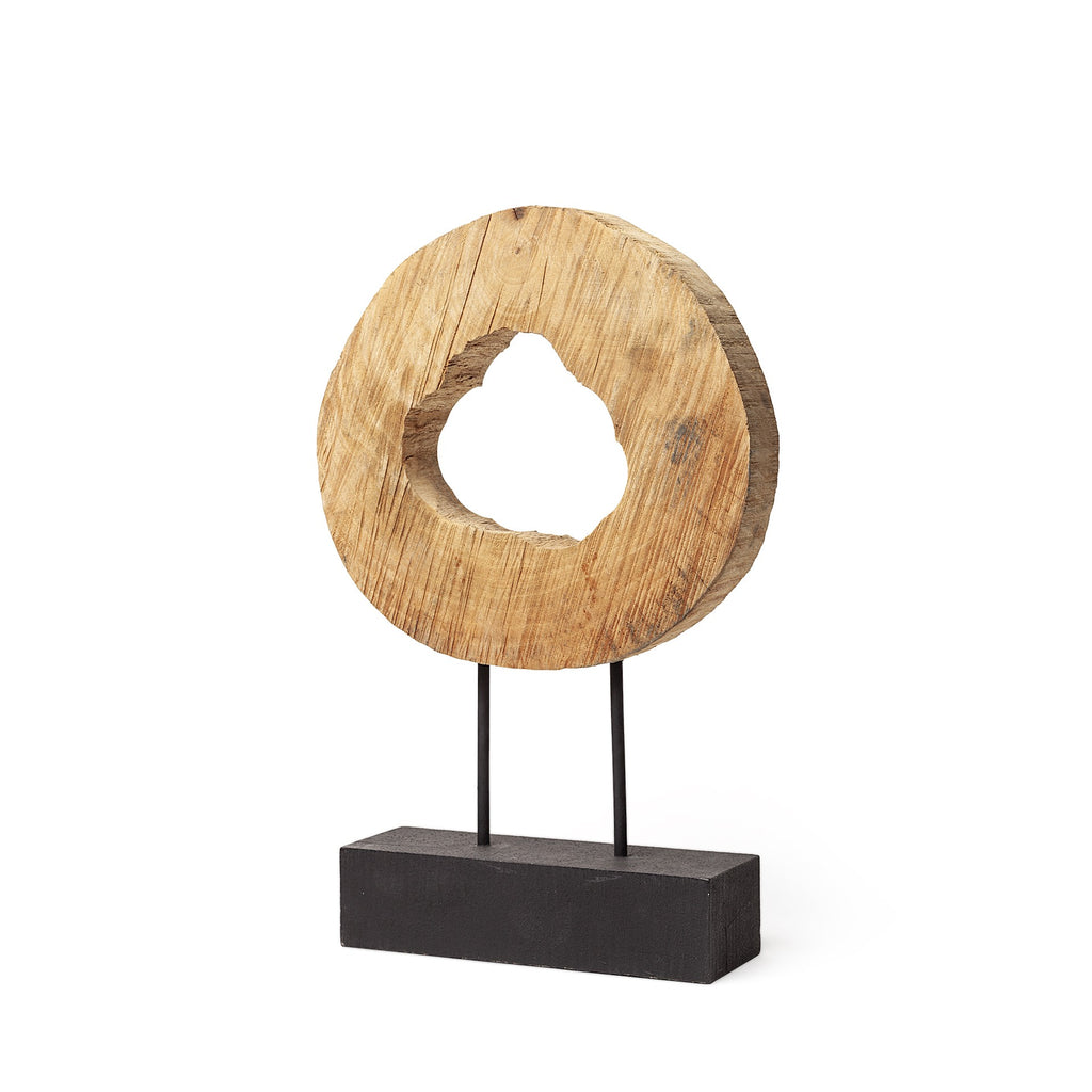 Petite Natural Wood Disc Sculpture - 99fab 