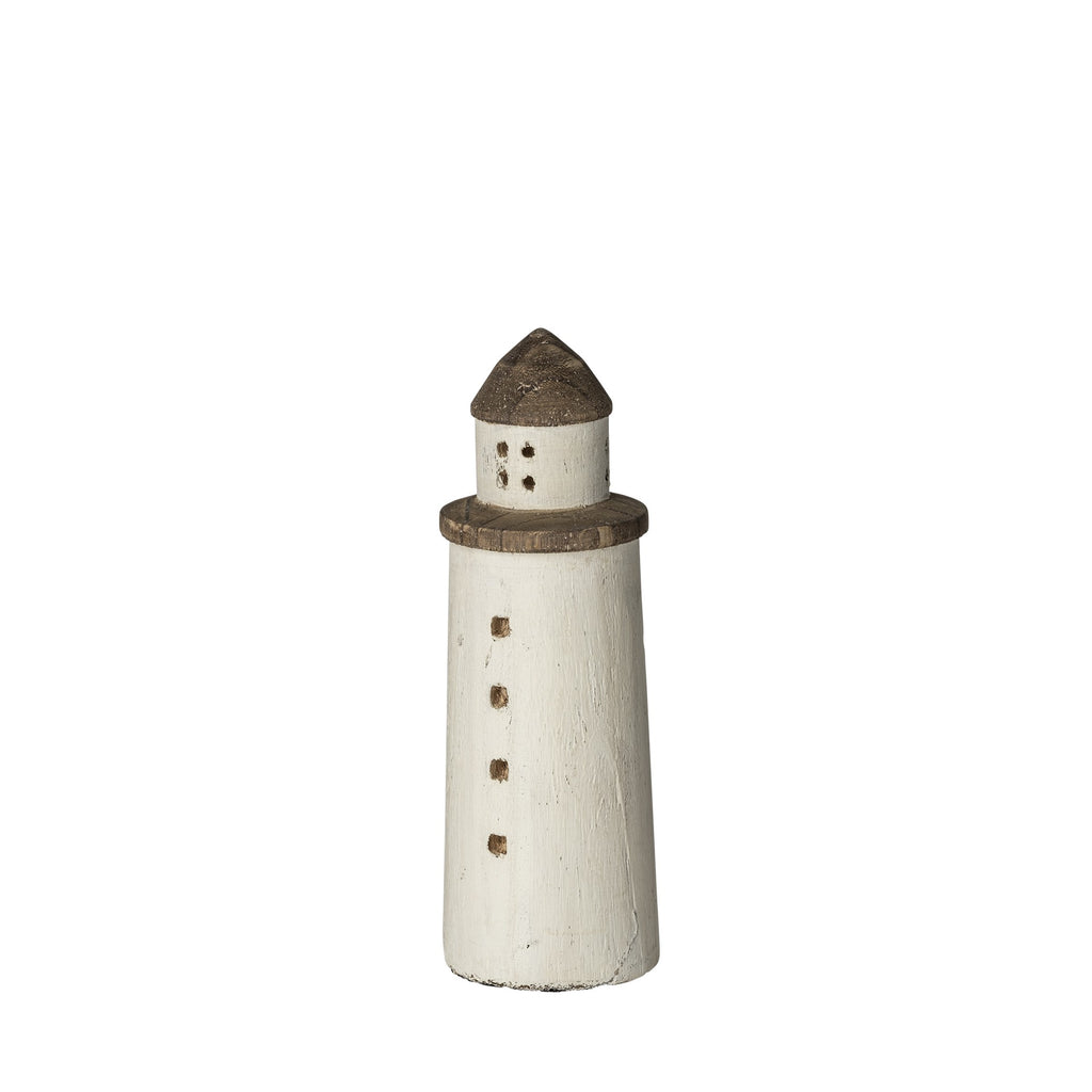 White Petite Rustic Wooden Lighthouse - 99fab 