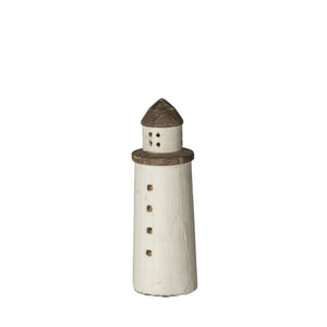 White Petite Rustic Wooden Lighthouse