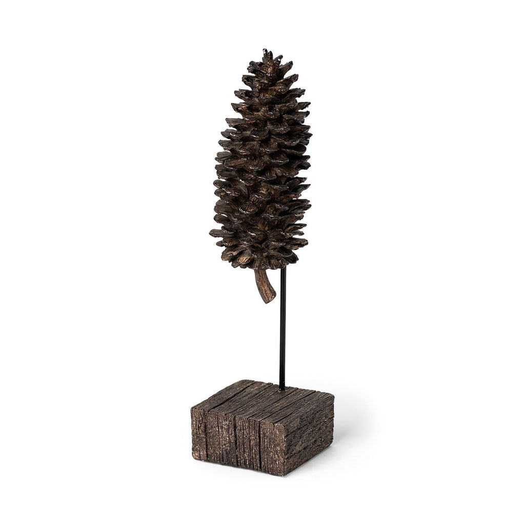 Brown Resin Pinecone Shaped Sculpture - 99fab 