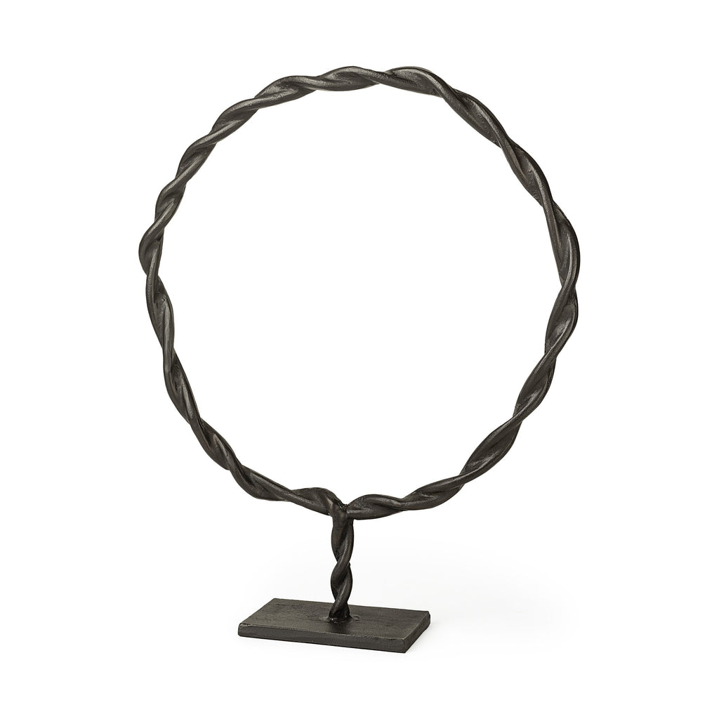 Black Metal Braided Sculpture - 99fab 