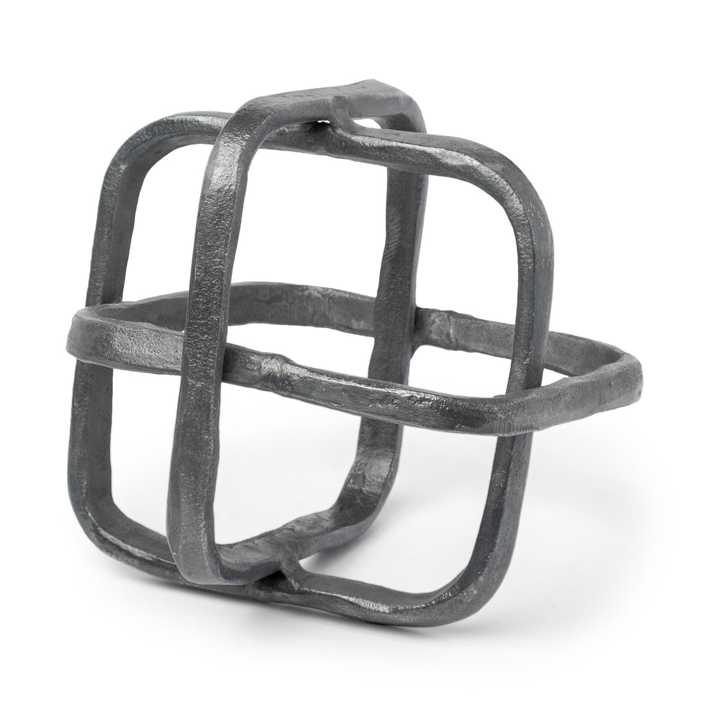 Silver Metal Cubed Shaped Link Sculpture - 99fab 