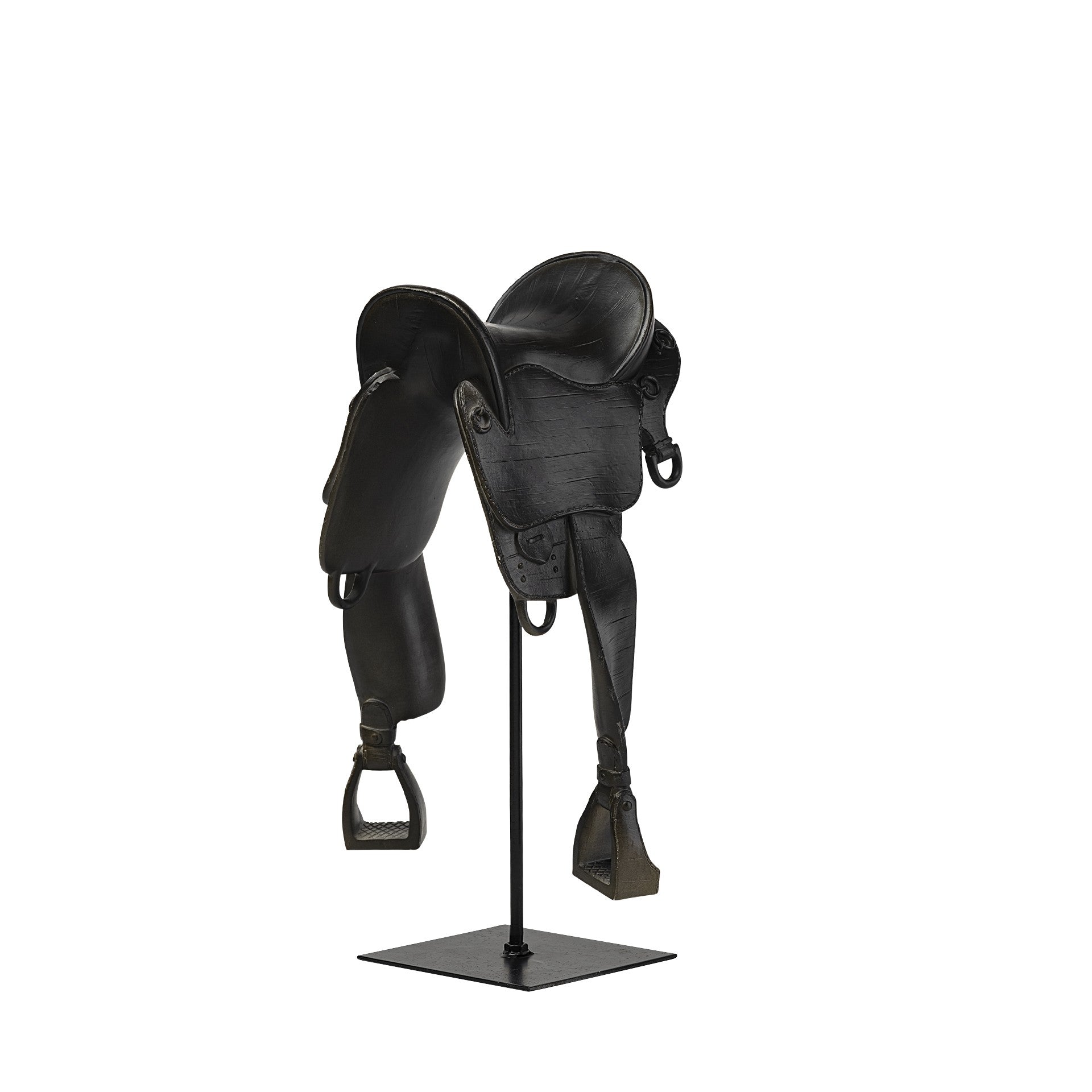 Black English Horse Saddle Sculpture