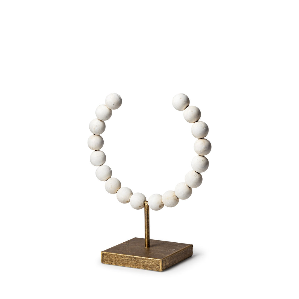 Petite White Beaded Sculpture - 99fab 