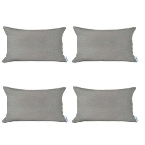 Set Of 4 Cream Jacquard Lumbar Pillow Covers