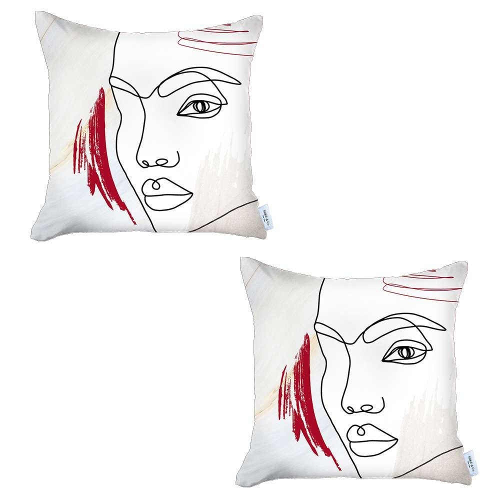 Set Of 2 Ivory Printed Boho Chic Pillow Covers - 99fab 