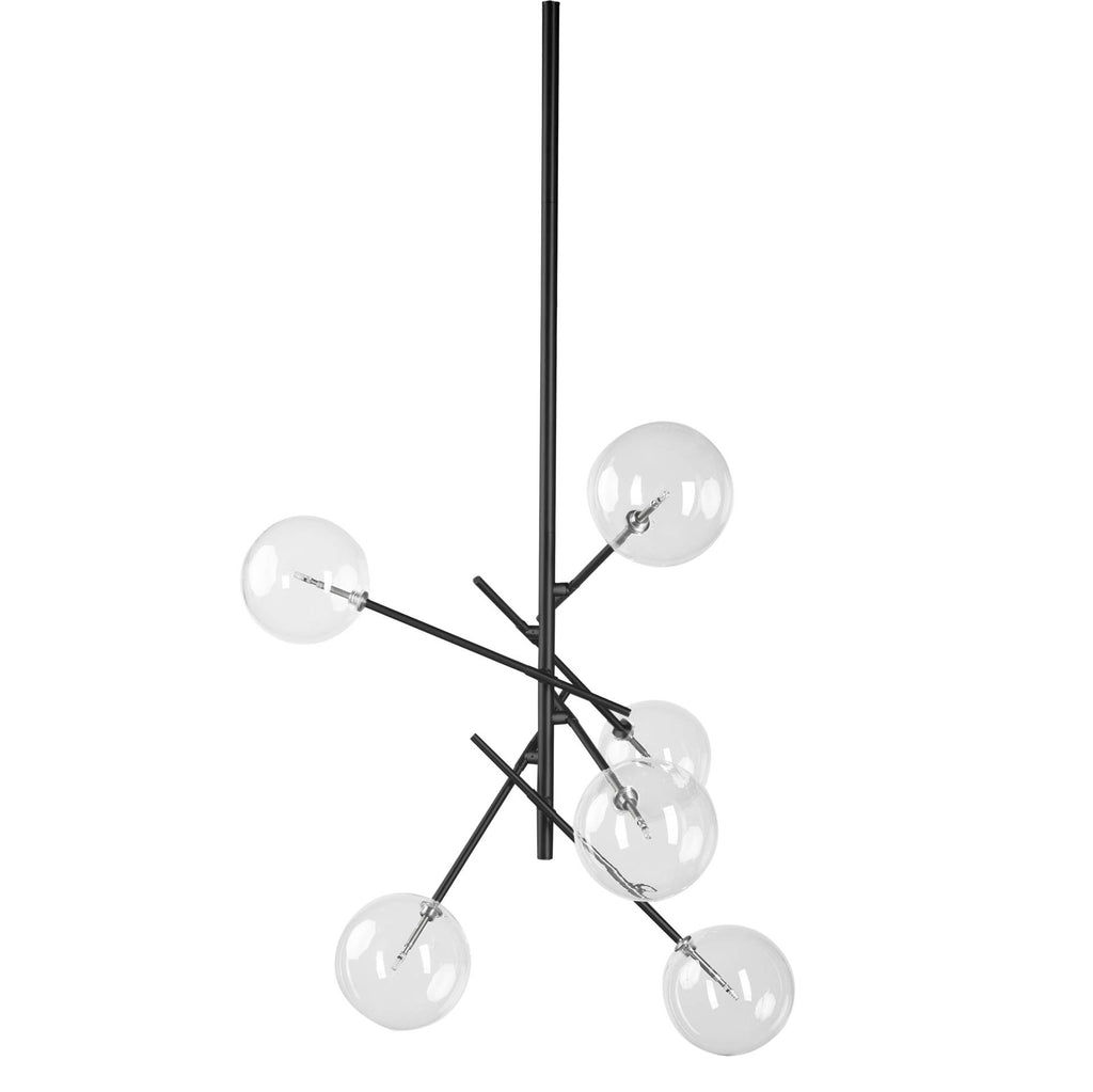 Industrial Black Metal Six Bulb Hanging Light - 99fab 