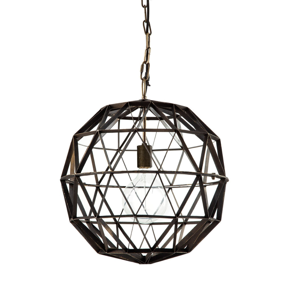 Black Metal Geometric Globe Hanging Light - 99fab 