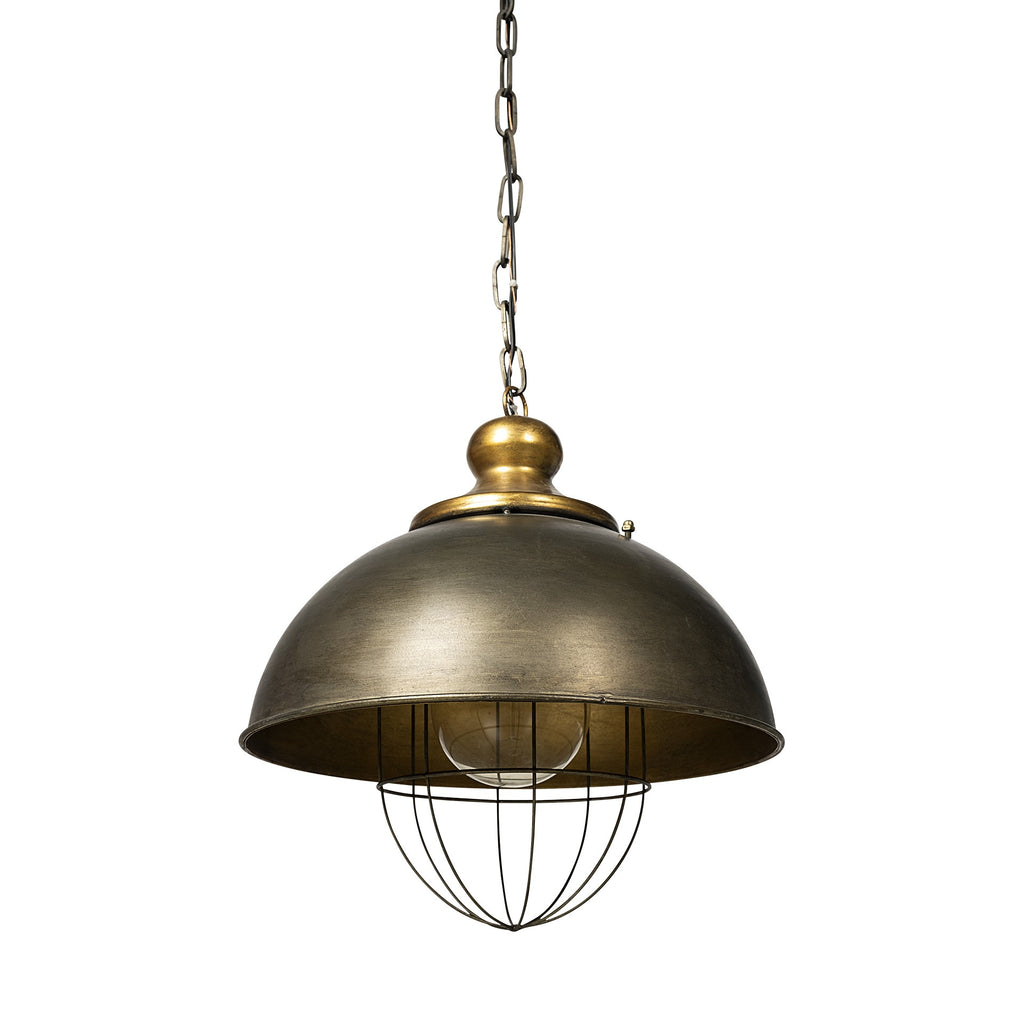 Rustic Gold Ton Metal Dome Hanging Light - 99fab 