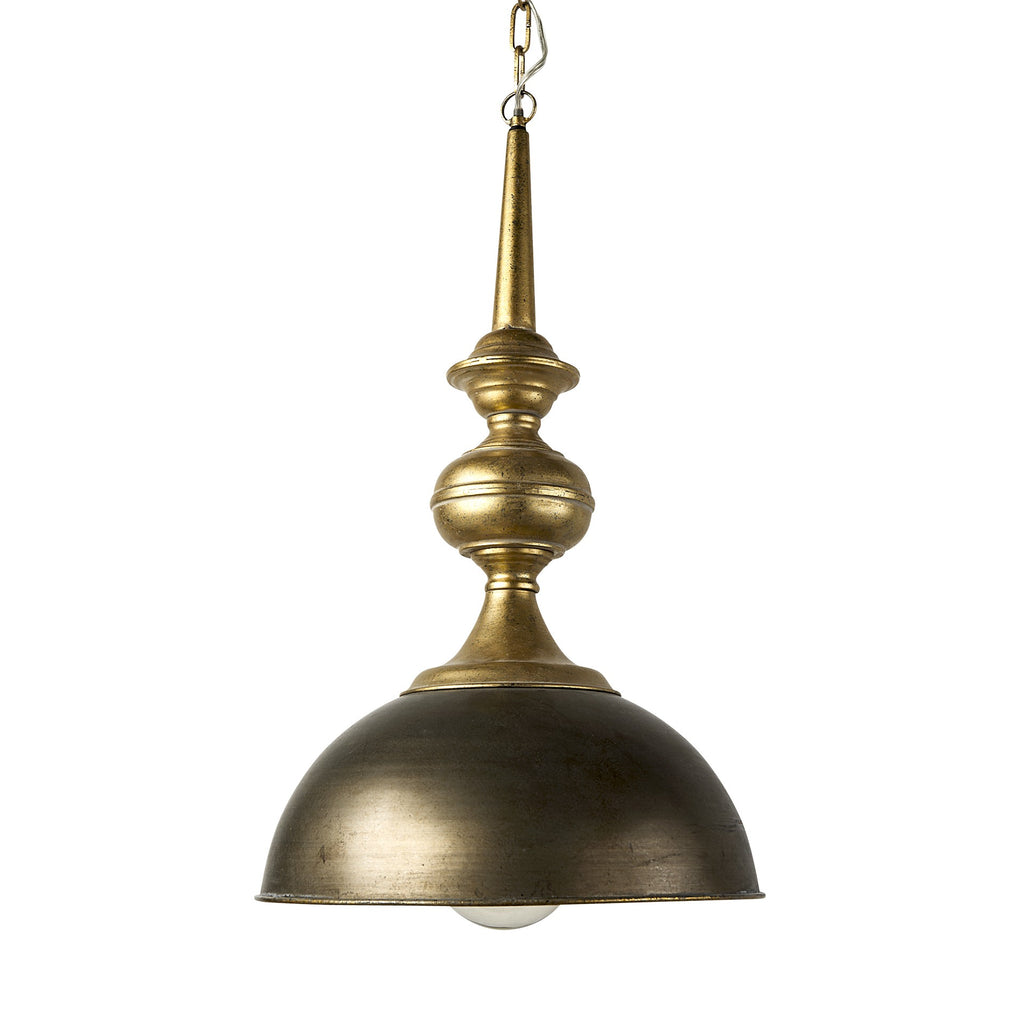 Gold Toned Metal Dome Hanging Pendant Light - 99fab 