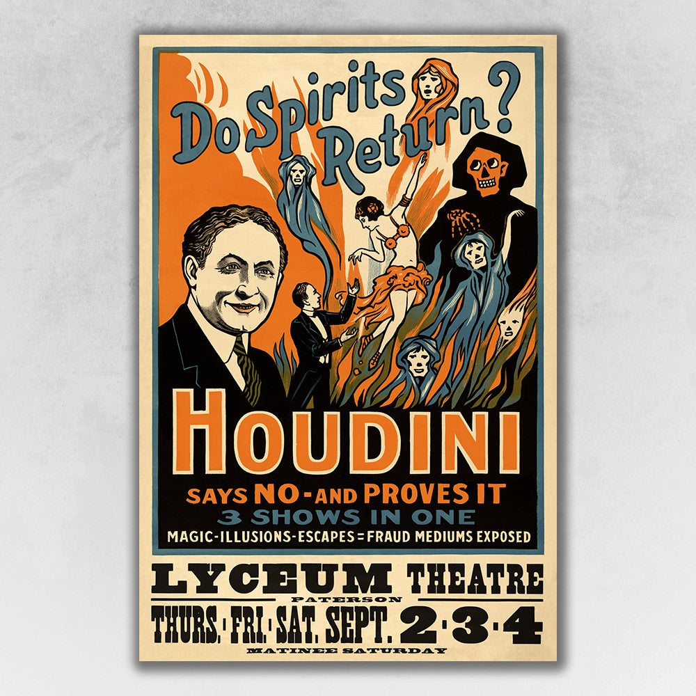 Houdini Spirits Vintage Magic Unframed Print Wall Art - 99fab 