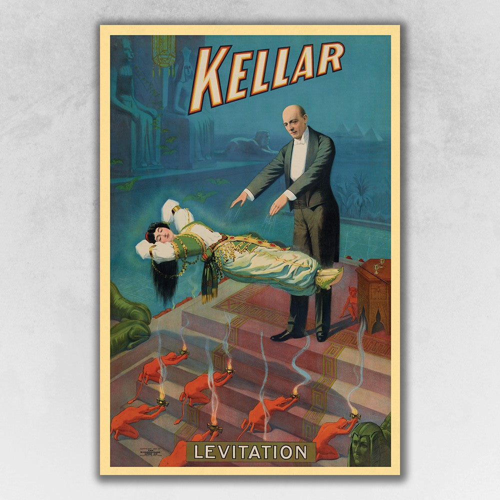 Kellar Levitation Vintage Magic Unframed Print Wall Art - 99fab 