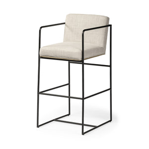 Beige Black Framed Counter Stool