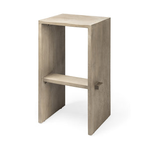 30" Minimal Cool Gray Brown Wood Bar Stool