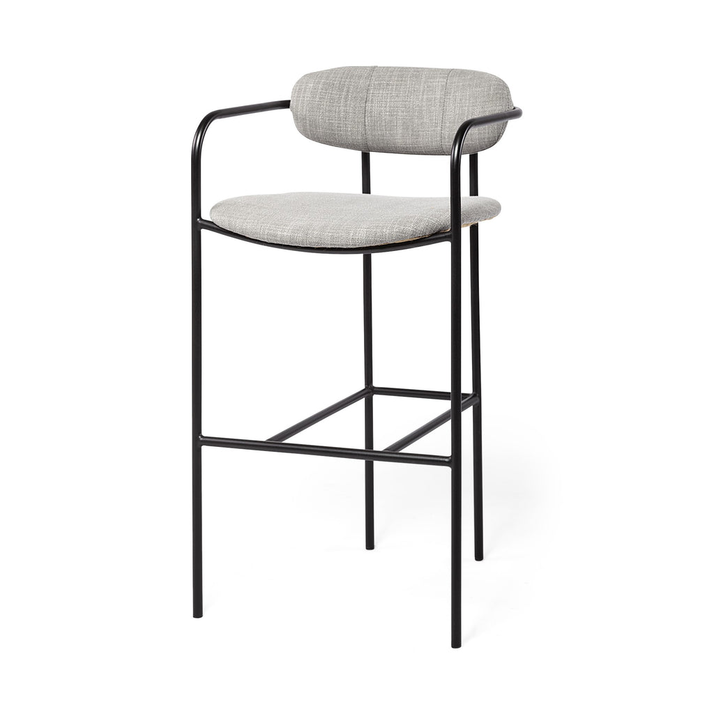 Light Gray Black Framed Bar Stool - 99fab 