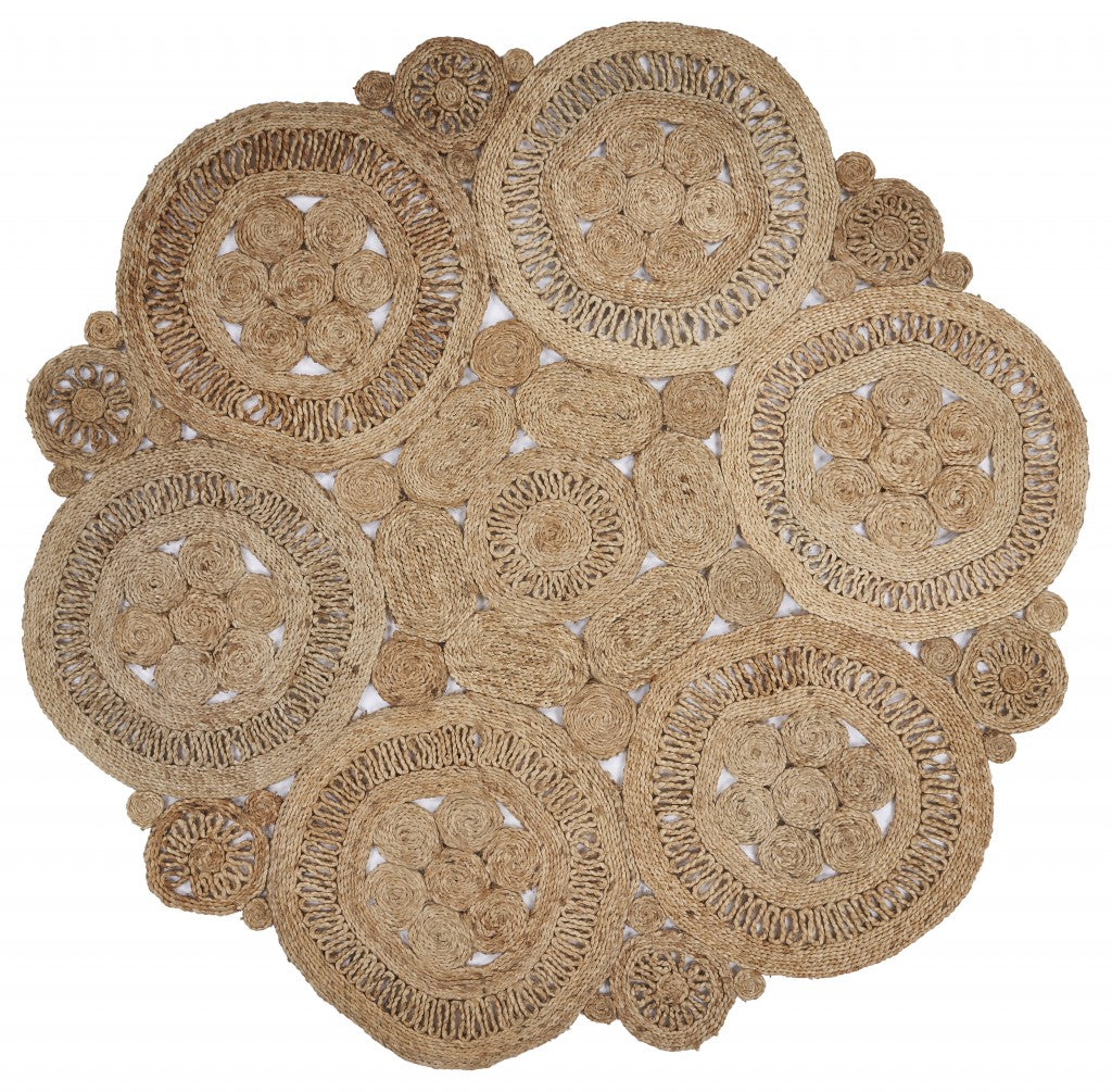 Floral Fantasy Natural Jute Area Rug - 99fab 