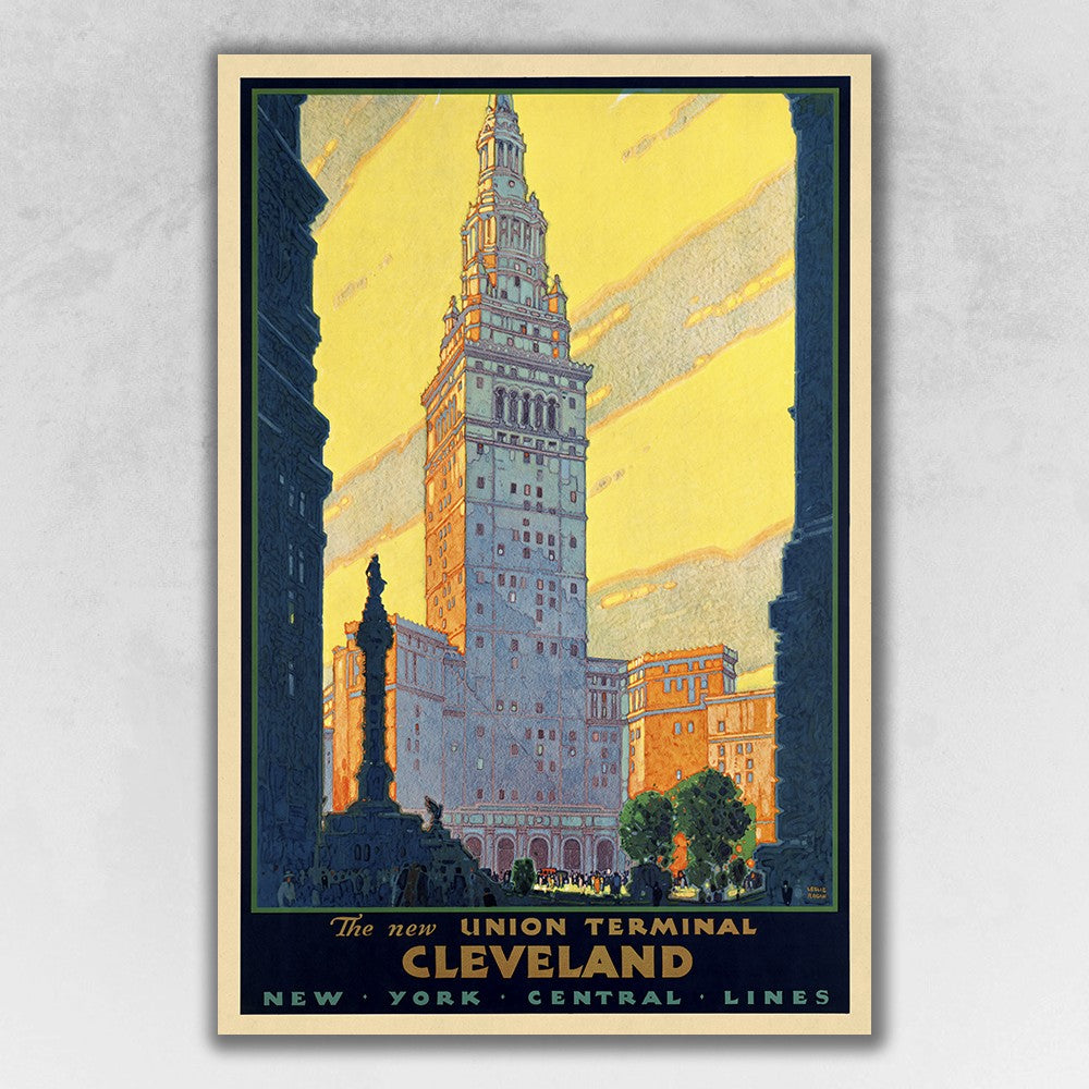 Cleveland Union Terminal Vintage Travel Unframed Print Wall Art - 99fab 