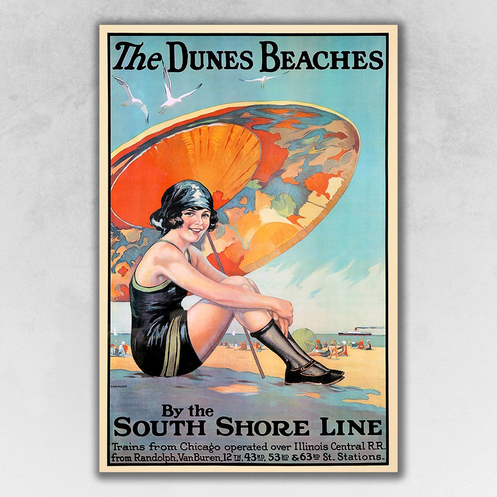 Dunes Beaches Vintage Travel Unframed Print Wall Art - 99fab 