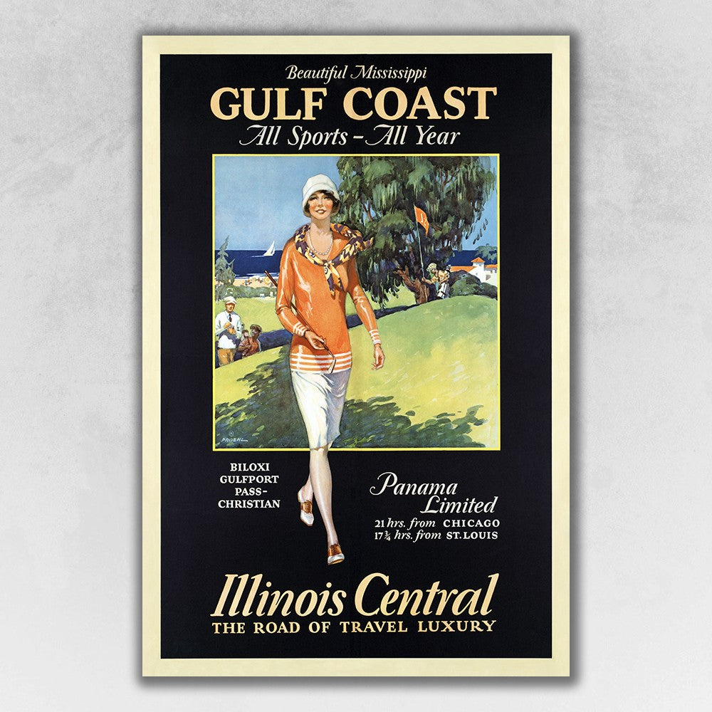 Gulf Coast Golf 1932 Vintage Travel Unframed Print Wall Art - 99fab 