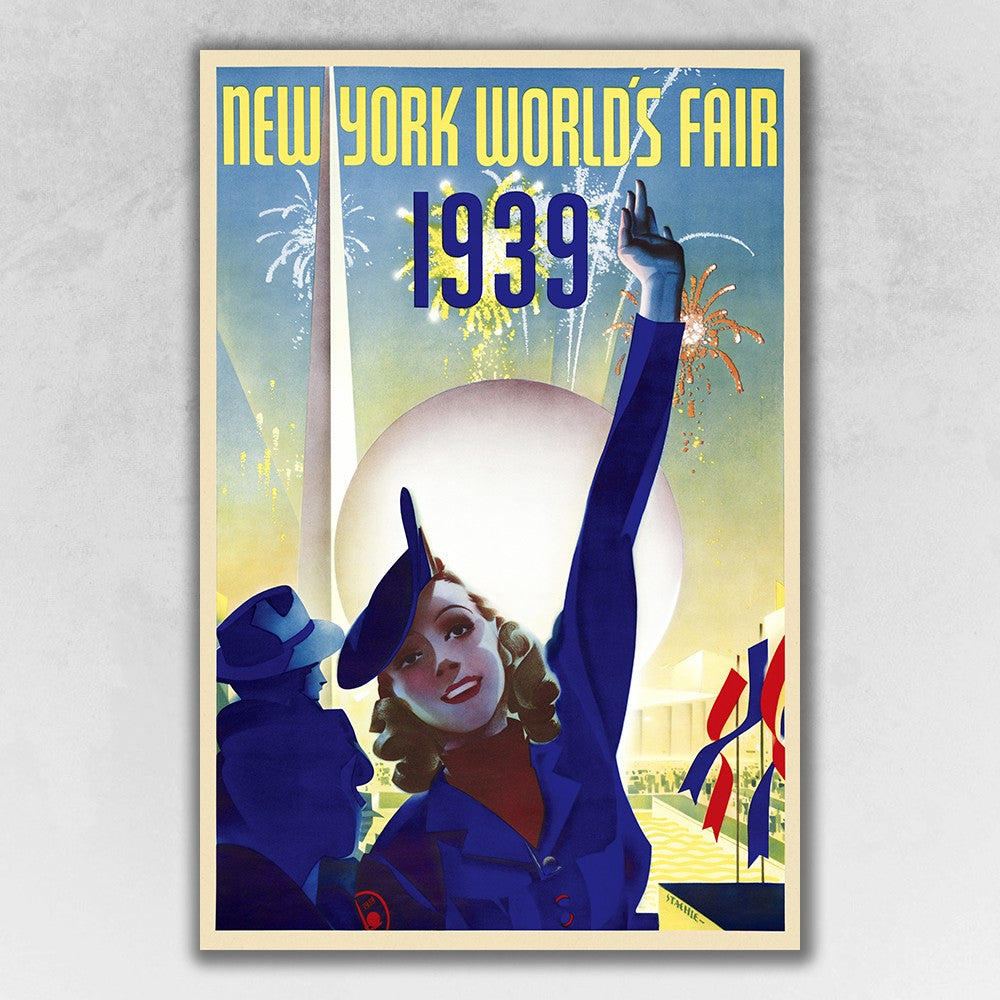 New York 1939 World's Fair Vintage Travel Unframed Print Wall Art - 99fab 