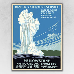 18" x 24" Yellowstone National Park c1938 Vintage Travel Poster Wall Art