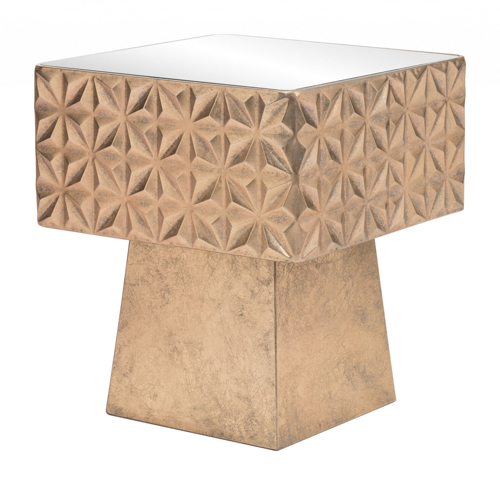 Tribal Gold Mirror Side Table - 99fab 