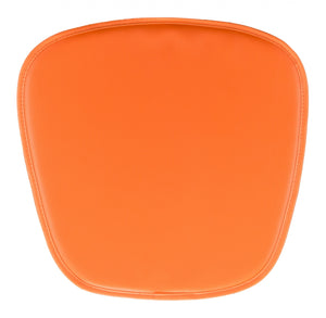 17" X 17" Orange Synthetic Solid Color Dining Chair Cushion Seat Cushion