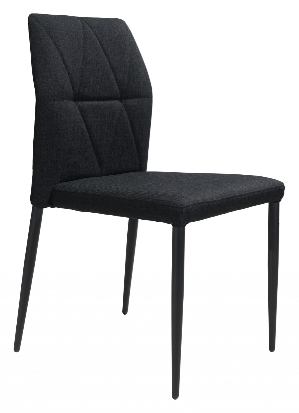 Set Of 4 Black Solid Back Dining Chairs - 99fab 