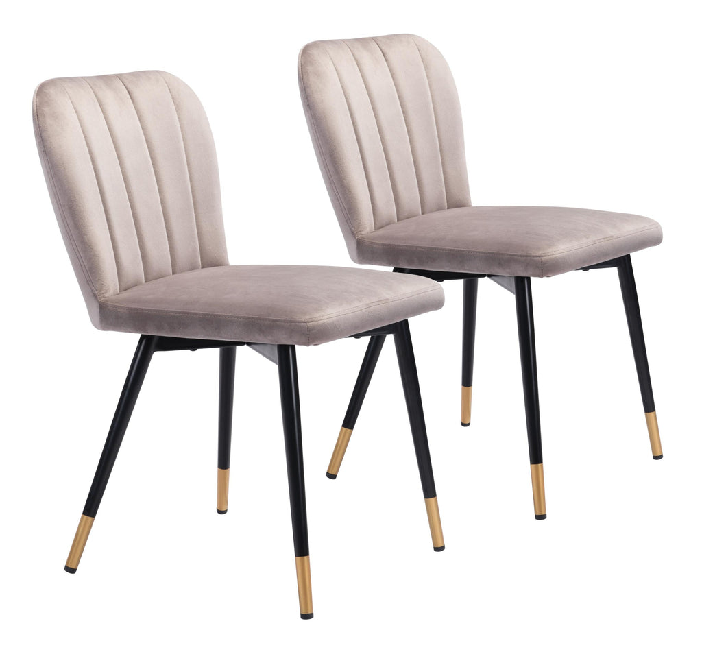 Set of Two Gray and Black Mod Profile Dining Chairs - 99fab 