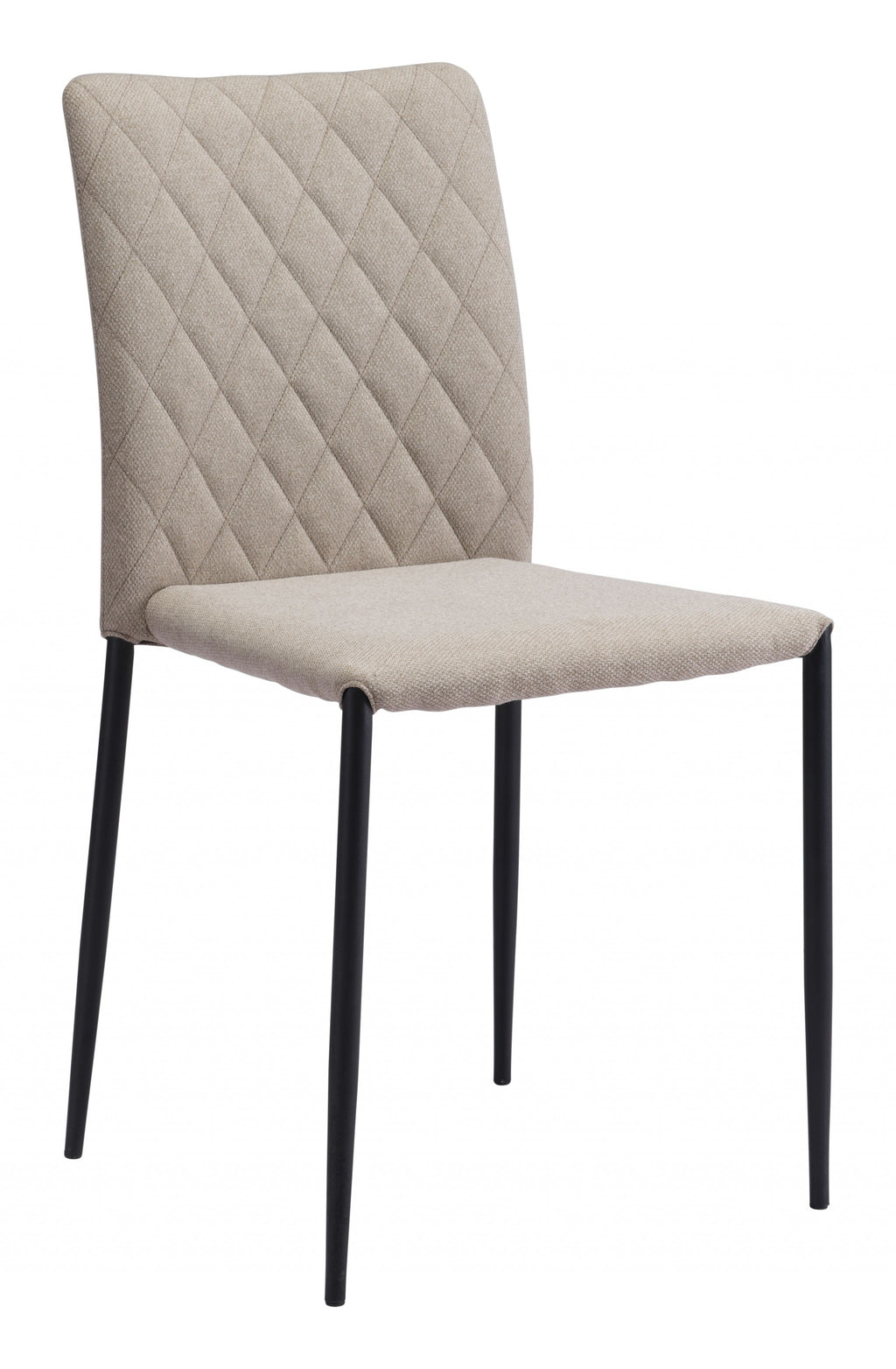 Set of Two Beige Diamond Weave Dining Chairs - 99fab 