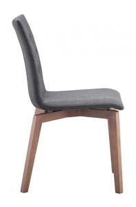 Set Of 2 Brown Birch Solid Back Dining Chairs